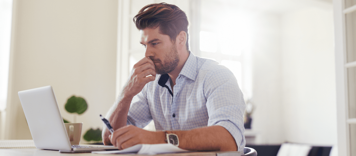 Image of a man doing online training at home for post providing a comprehensive MSPA certification guide.