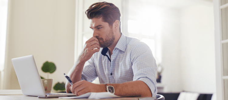 Image of a man doing online training at home for post providing a comprehensive MSPA certification guide.